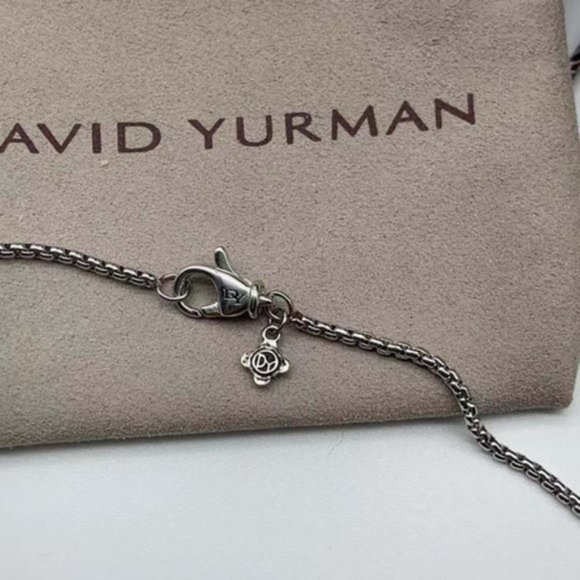 David Yurman Sterling Silver Crossover Bar Pendant Necklace - Picture 11 of 11
